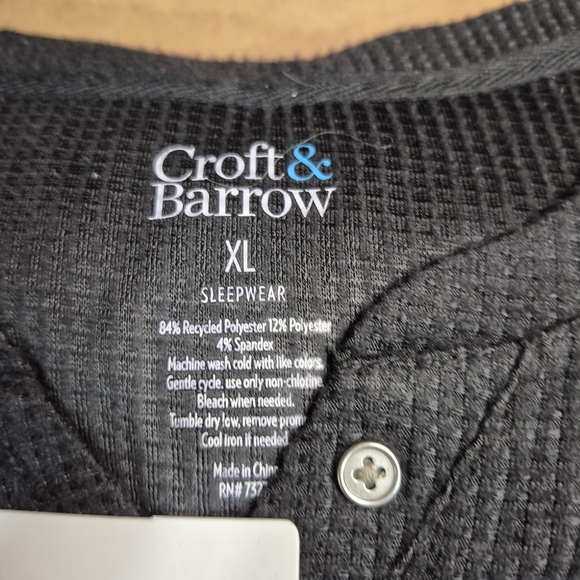 Croft & Barrow Black and White Pajama Set - Picture 2 of 4